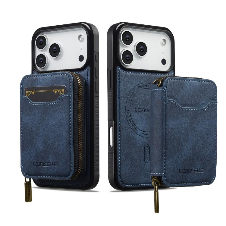 For iPhone 17 Pro Max LC.IMEEKE L6 Series Zipper Card Bag MagSafe Magnetic Phone Case