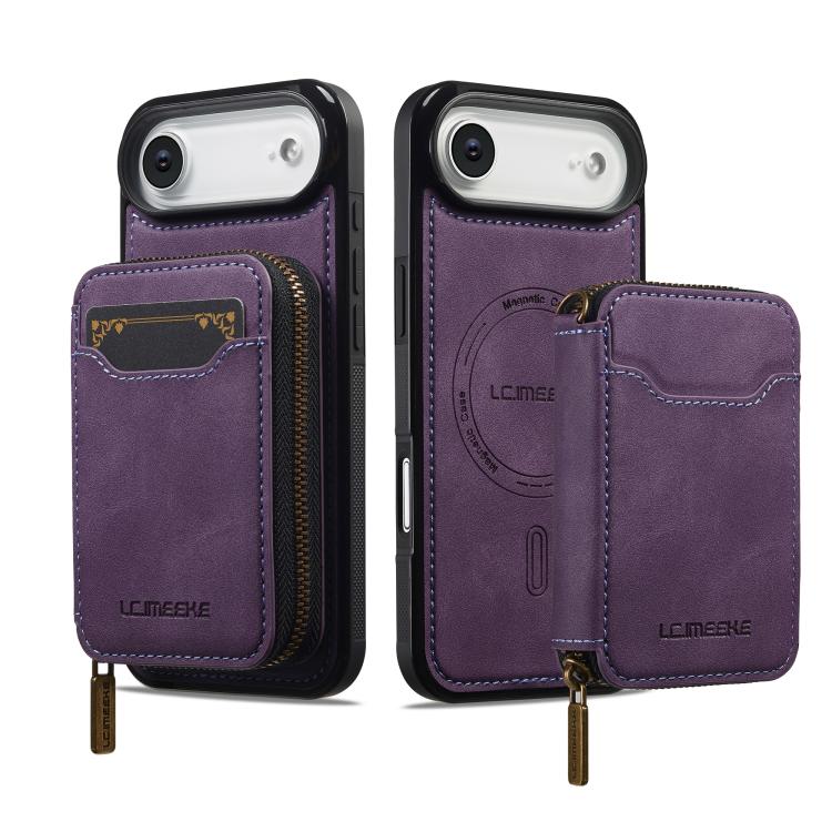 For iPhone Air LC.IMEEKE L6 Series Zipper Card Bag MagSafe Magnetic Phone Case