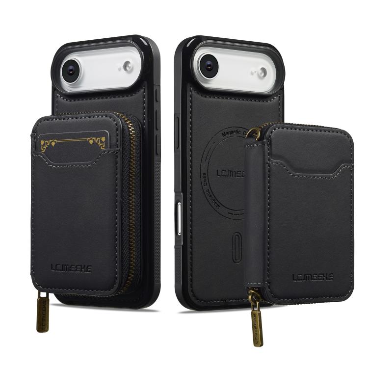 For iPhone Air LC.IMEEKE L6 Series Zipper Card Bag MagSafe Magnetic Phone Case