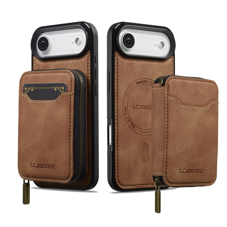 For iPhone Air LC.IMEEKE L6 Series Zipper Card Bag MagSafe Magnetic Phone Case