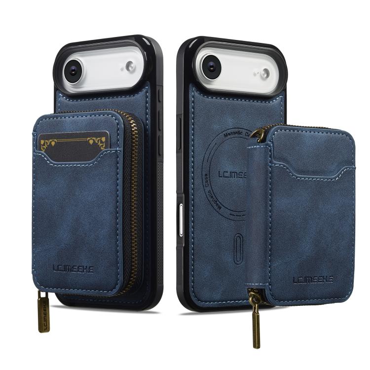 For iPhone Air LC.IMEEKE L6 Series Zipper Card Bag MagSafe Magnetic Phone Case