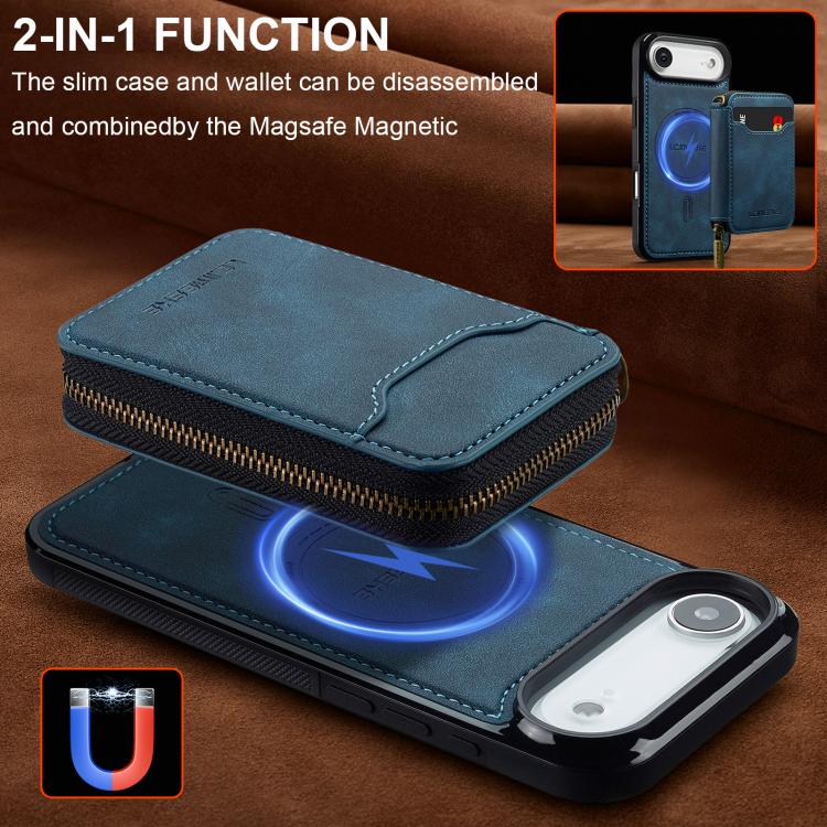 For iPhone Air LC.IMEEKE L6 Series Zipper Card Bag MagSafe Magnetic Phone Case