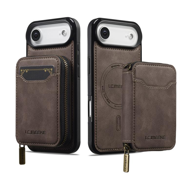 For iPhone Air LC.IMEEKE L6 Series Zipper Card Bag MagSafe Magnetic Phone Case