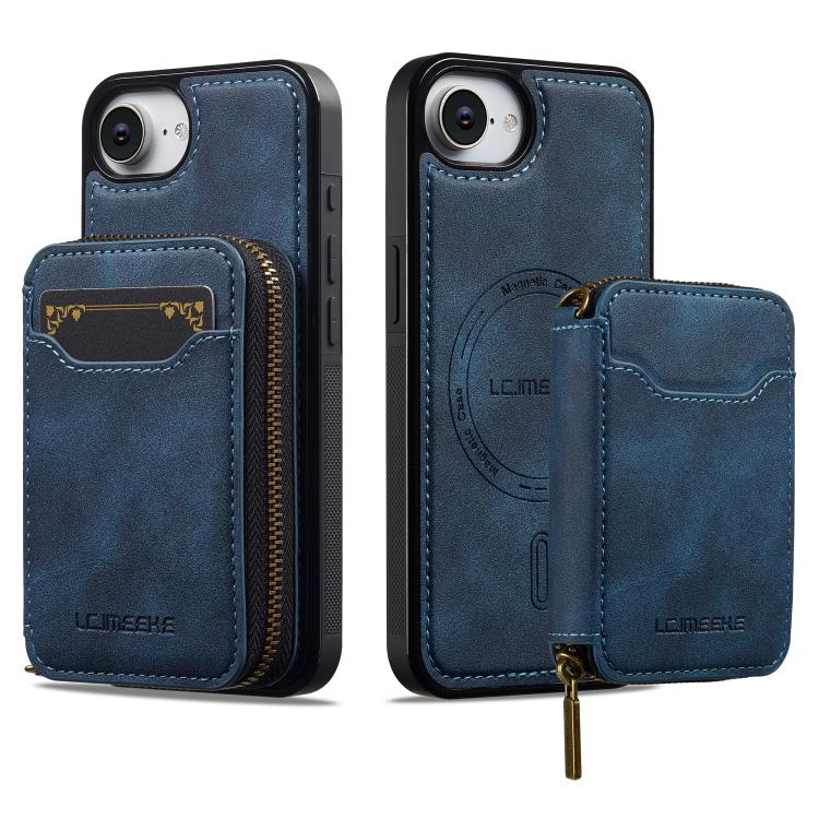 For iPhone 17e / 16e LC.IMEEKE L6 Series Zipper Card Bag MagSafe Magnetic Phone Case