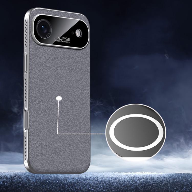 For iPhone Air Soft Armor MagSafe Cooling Plain Leather Hybrid PC Phone Case
