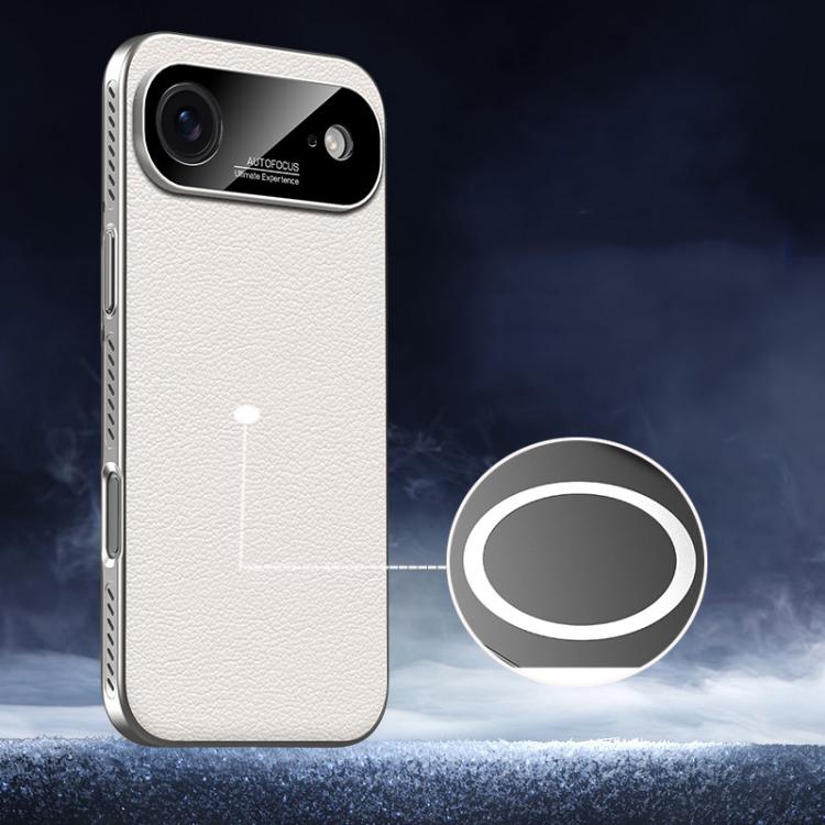 For iPhone Air Soft Armor MagSafe Cooling Plain Leather Hybrid PC Phone Case