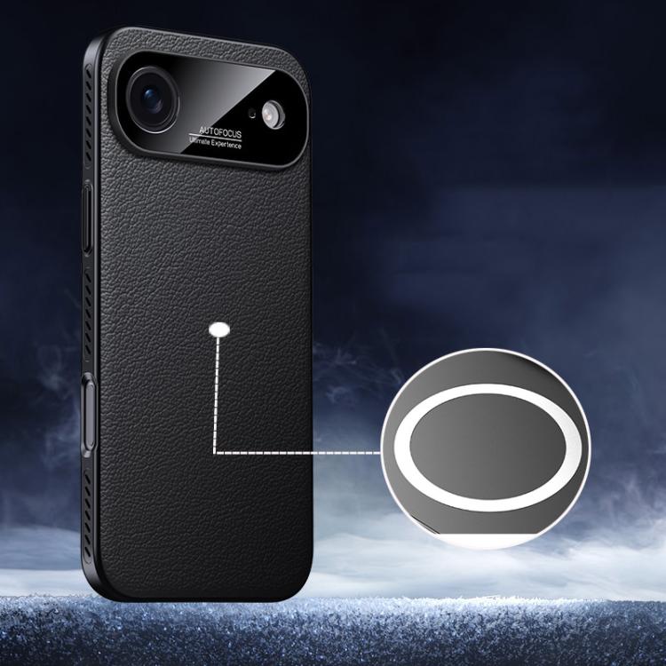 For iPhone Air Soft Armor MagSafe Cooling Plain Leather Hybrid PC Phone Case