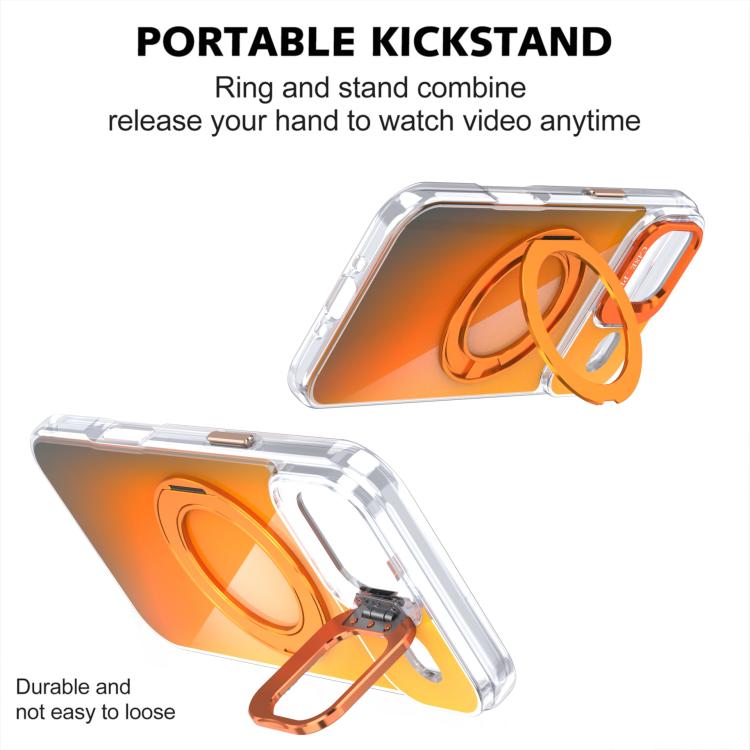 For iPhone Air Gradient Discolor Rotating Holder Lens Kickstand Magsafe Phone Case