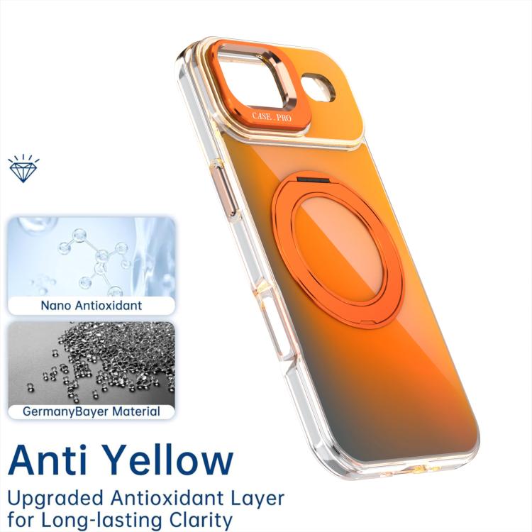 For iPhone Air Gradient Discolor Rotating Holder Lens Kickstand Magsafe Phone Case