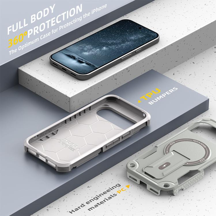 For Google Pixel 10 / 10 Pro / 9 / 9 Pro Armor MagSafe Holder PC Hybrid TPU Phone Case