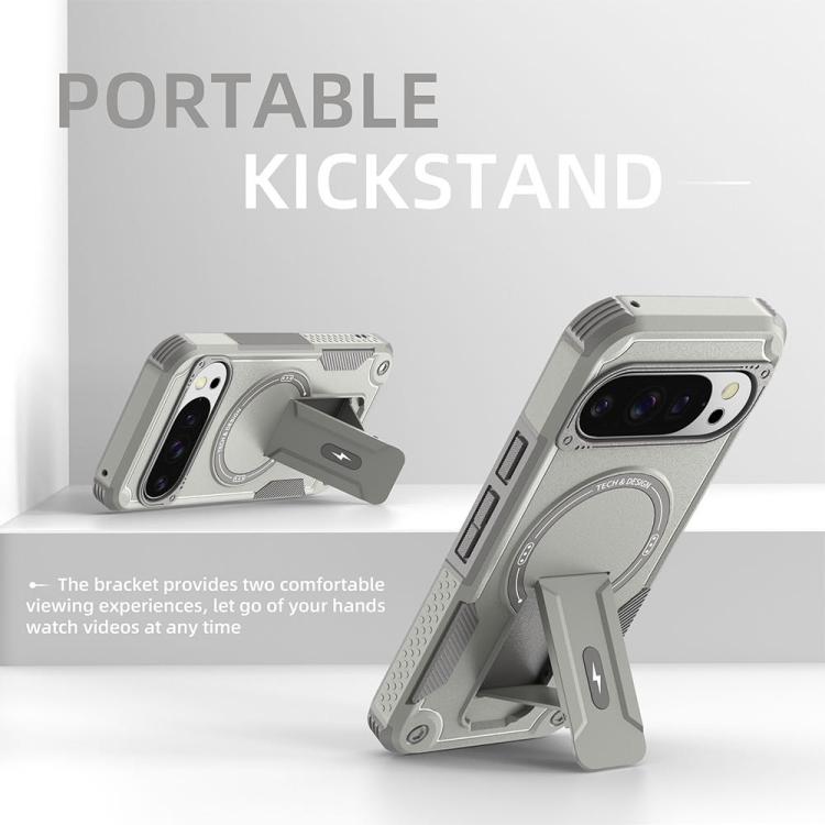 For Google Pixel 10 / 10 Pro / 9 / 9 Pro Armor MagSafe Holder PC Hybrid TPU Phone Case