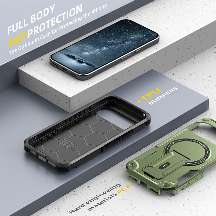 For Google Pixel 10 / 10 Pro / 9 / 9 Pro Armor MagSafe Holder PC Hybrid TPU Phone Case