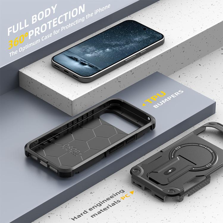 For Google Pixel 10 / 10 Pro / 9 / 9 Pro Armor MagSafe Holder PC Hybrid TPU Phone Case