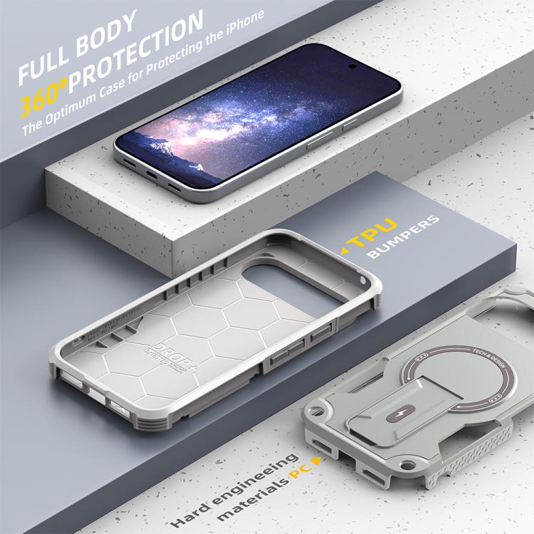 For Google Pixel 9 Pro XL / 10 Pro XL Armor MagSafe Holder PC Hybrid TPU Phone Case