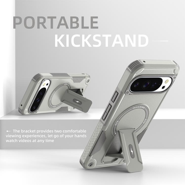 For Google Pixel 9 Pro XL / 10 Pro XL Armor MagSafe Holder PC Hybrid TPU Phone Case