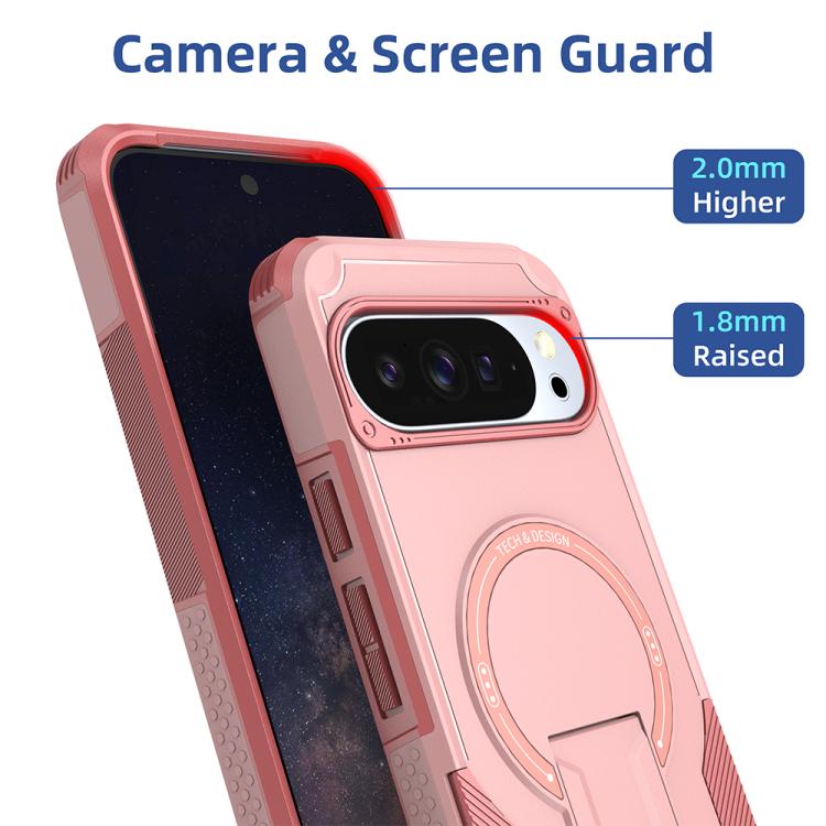 For Google Pixel 9 Pro XL / 10 Pro XL Armor MagSafe Holder PC Hybrid TPU Phone Case
