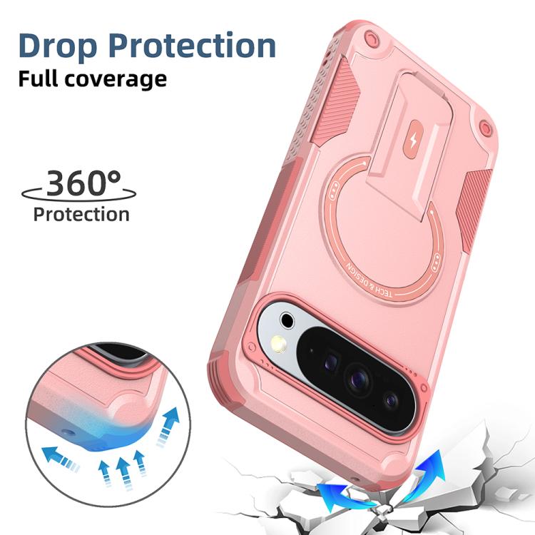 For Google Pixel 9 Pro XL / 10 Pro XL Armor MagSafe Holder PC Hybrid TPU Phone Case