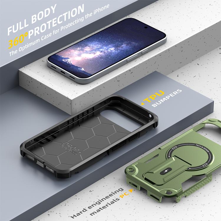 For Google Pixel 9 Pro XL / 10 Pro XL Armor MagSafe Holder PC Hybrid TPU Phone Case