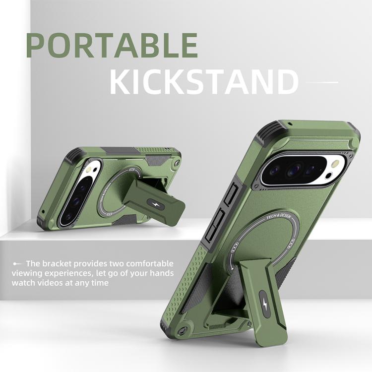 For Google Pixel 9 Pro XL / 10 Pro XL Armor MagSafe Holder PC Hybrid TPU Phone Case