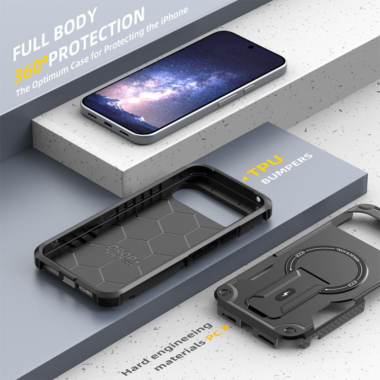 For Google Pixel 9 Pro XL / 10 Pro XL Armor MagSafe Holder PC Hybrid TPU Phone Case
