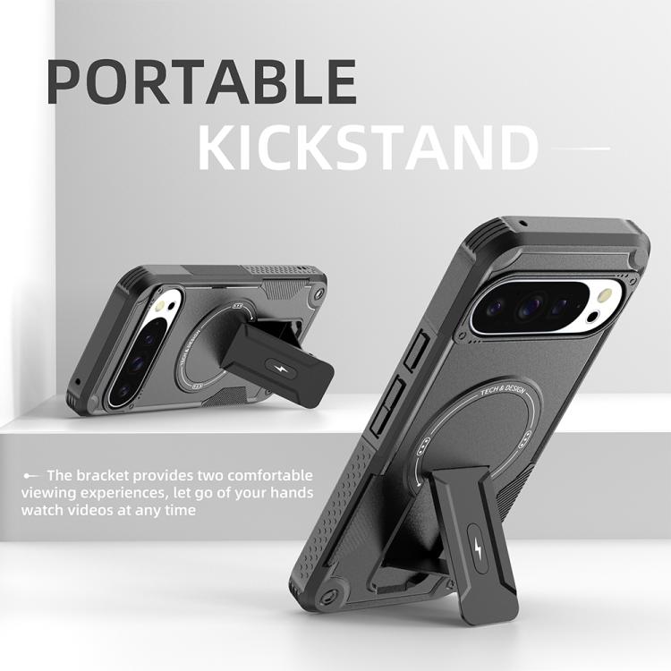 For Google Pixel 9 Pro XL / 10 Pro XL Armor MagSafe Holder PC Hybrid TPU Phone Case