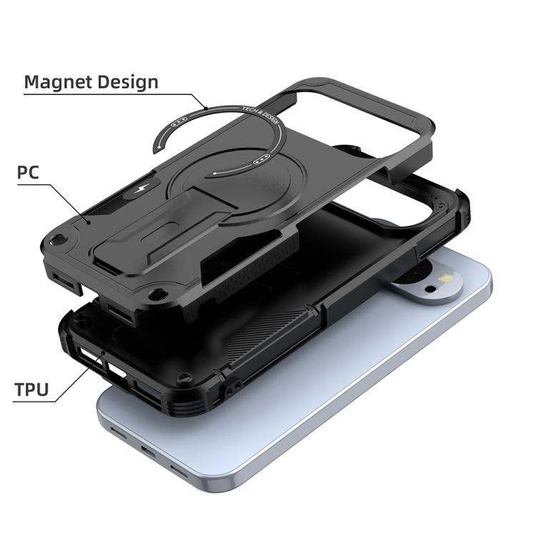 For Google Pixel 9 Pro XL / 10 Pro XL Armor MagSafe Holder PC Hybrid TPU Phone Case