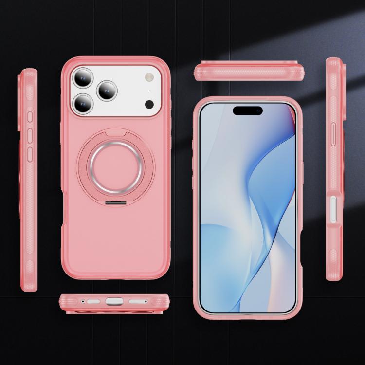 For iPhone 17 Pro Max Skin Feel Translucent PC Gear Holder C MagSafe Phone Case