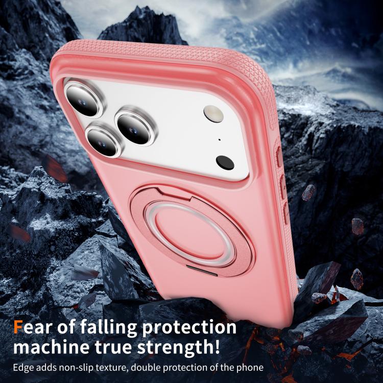 For iPhone 17 Pro Max Skin Feel Translucent PC Gear Holder C MagSafe Phone Case