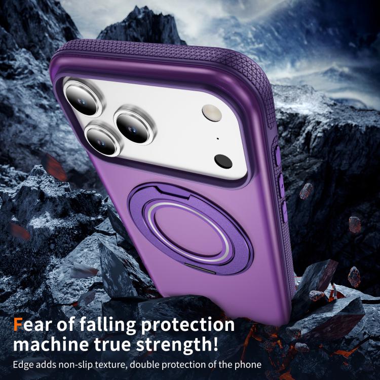 For iPhone 17 Pro Max Skin Feel Translucent PC Gear Holder C MagSafe Phone Case