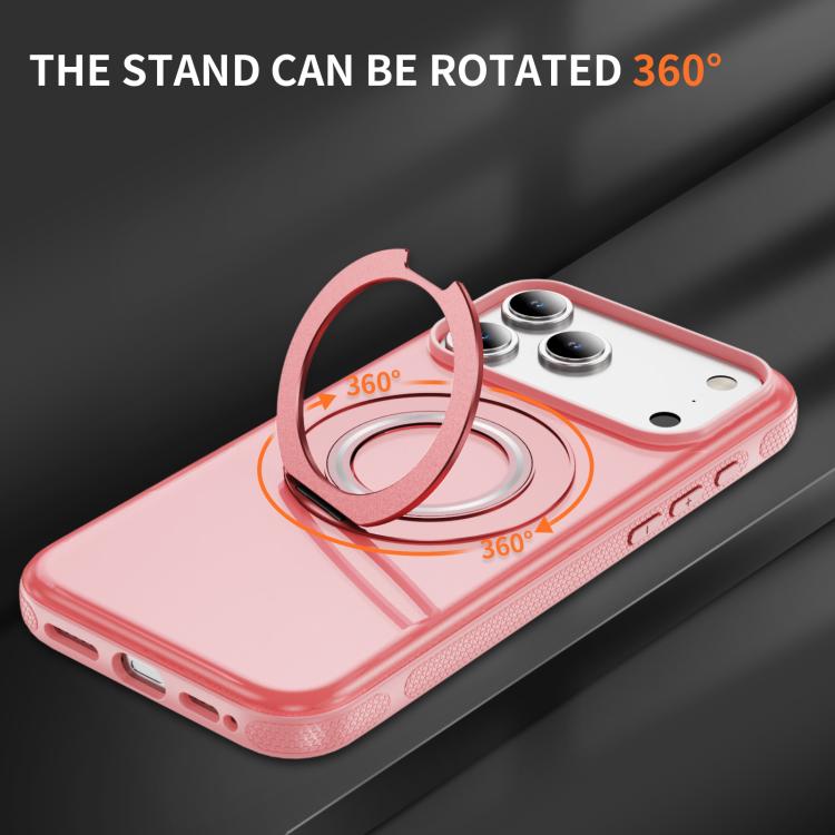 For iPhone 17 Pro Skin Feel Translucent PC Gear Holder C MagSafe Phone Case