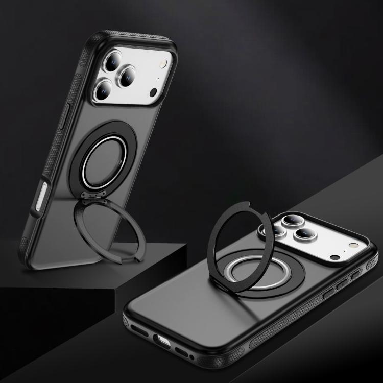 For iPhone 17 Pro Skin Feel Translucent PC Gear Holder C MagSafe Phone Case