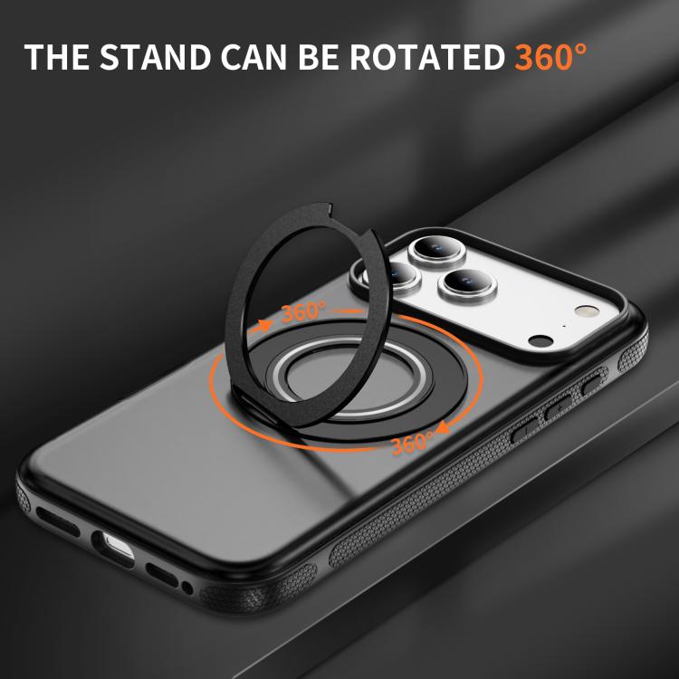 For iPhone 17 Pro Skin Feel Translucent PC Gear Holder C MagSafe Phone Case