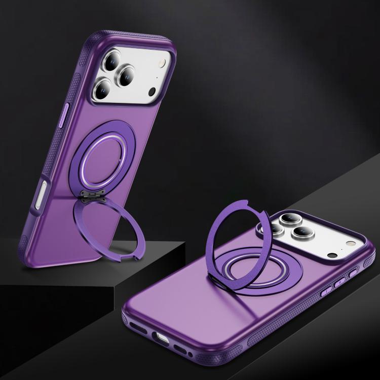 For iPhone 17 Pro Skin Feel Translucent PC Gear Holder C MagSafe Phone Case