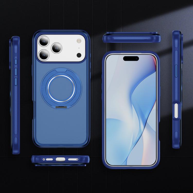 For iPhone 17 Pro Skin Feel Translucent PC Gear Holder C MagSafe Phone Case