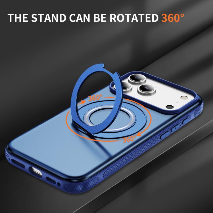For iPhone 17 Pro Skin Feel Translucent PC Gear Holder C MagSafe Phone Case