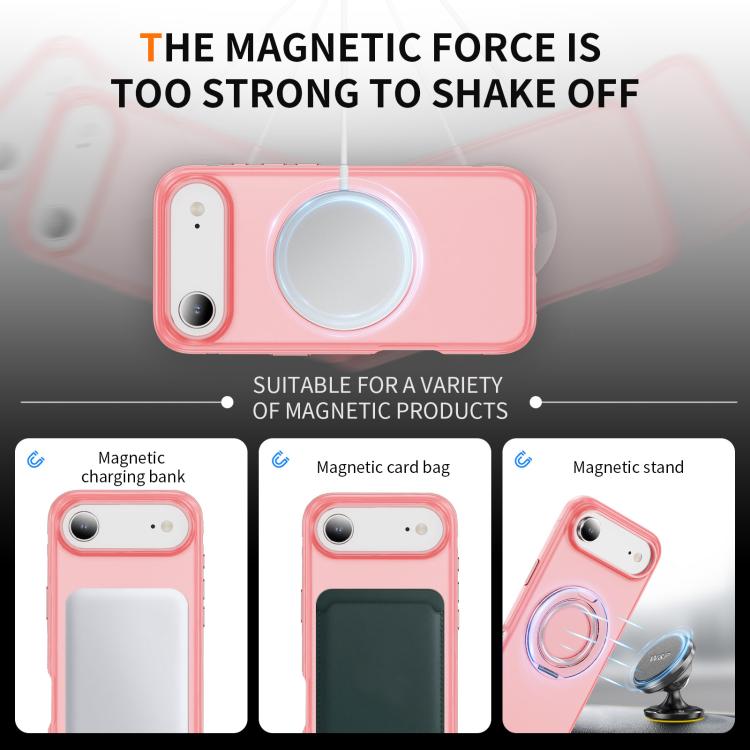For iPhone Air Skin Feel Translucent PC Gear Holder C MagSafe Phone Case