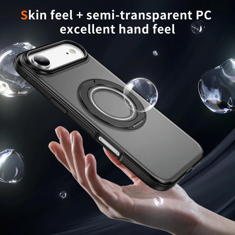 For iPhone Air Skin Feel Translucent PC Gear Holder C MagSafe Phone Case