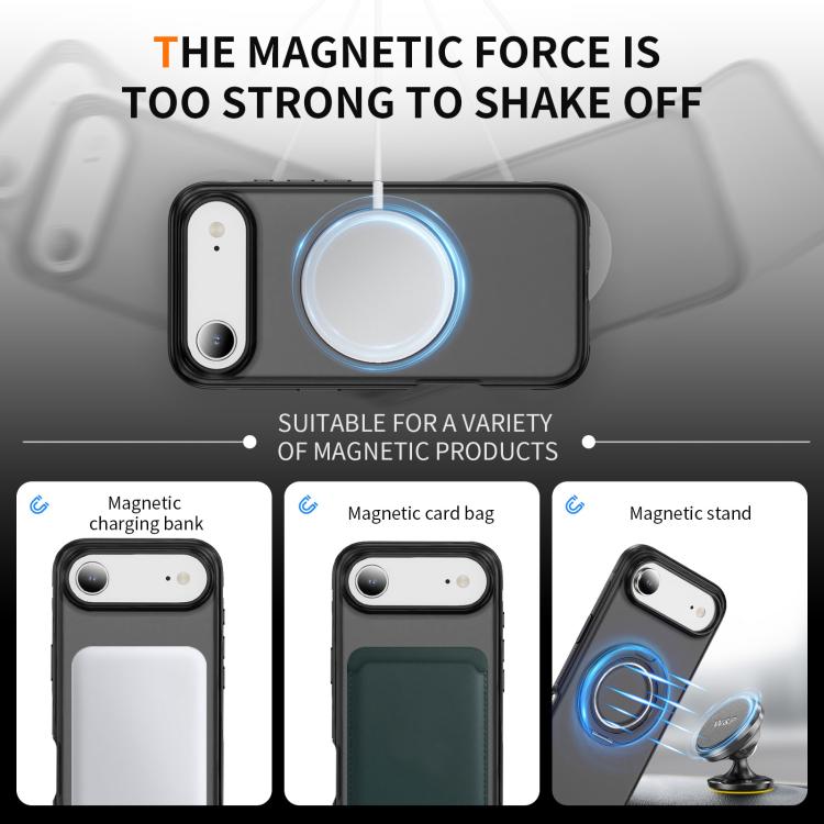 For iPhone Air Skin Feel Translucent PC Gear Holder C MagSafe Phone Case