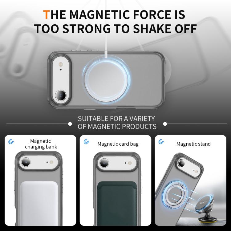 For iPhone Air Skin Feel Translucent PC Gear Holder C MagSafe Phone Case