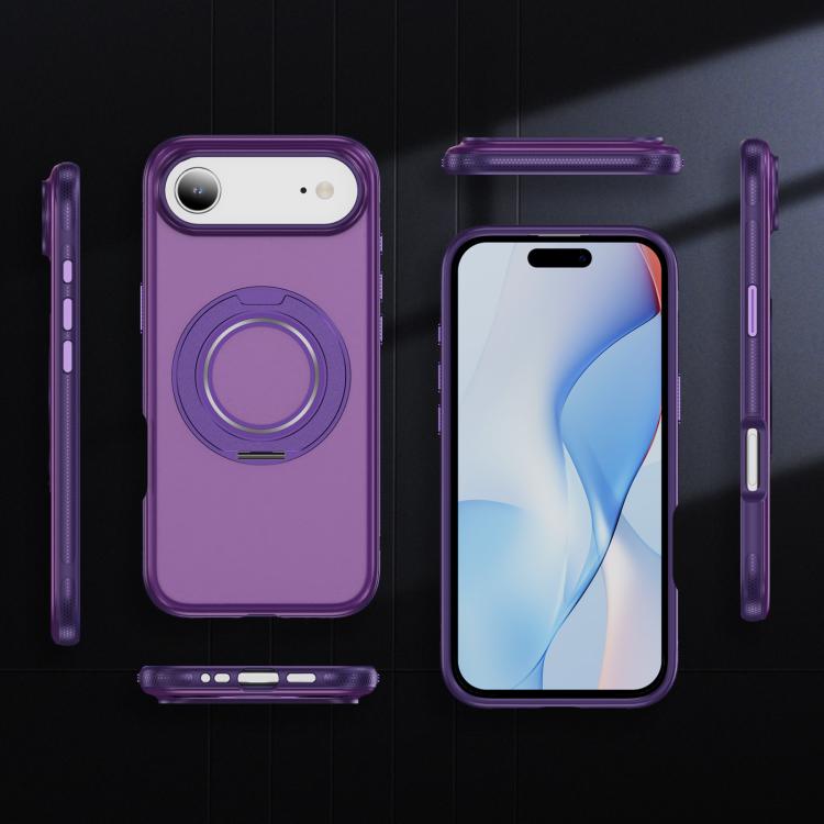 For iPhone Air Skin Feel Translucent PC Gear Holder C MagSafe Phone Case