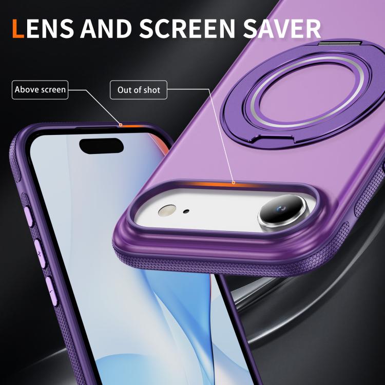 For iPhone Air Skin Feel Translucent PC Gear Holder C MagSafe Phone Case