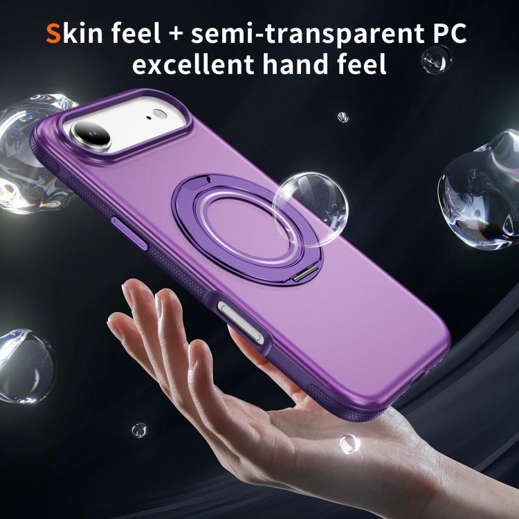 For iPhone Air Skin Feel Translucent PC Gear Holder C MagSafe Phone Case