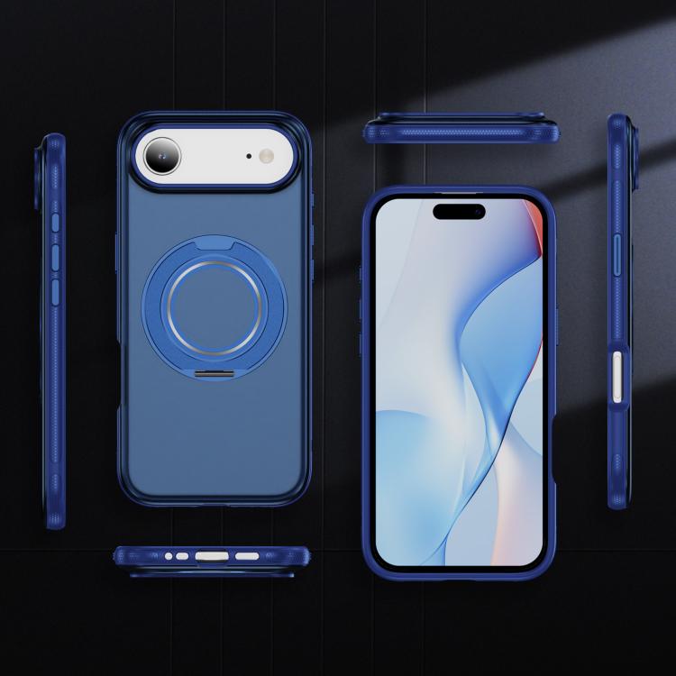 For iPhone Air Skin Feel Translucent PC Gear Holder C MagSafe Phone Case
