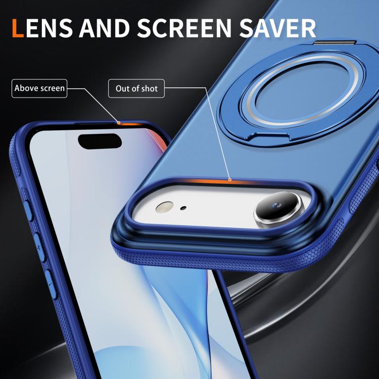 For iPhone Air Skin Feel Translucent PC Gear Holder C MagSafe Phone Case