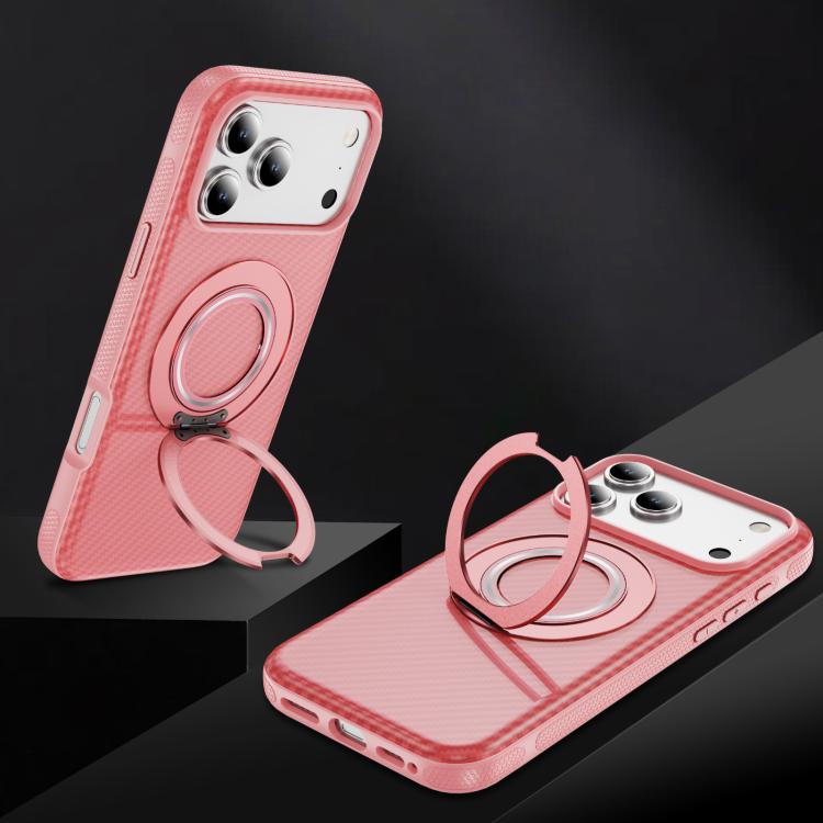 For iPhone 17 Pro Max Carbon Fiber Gear Holder C Type MagSafe Phone Case