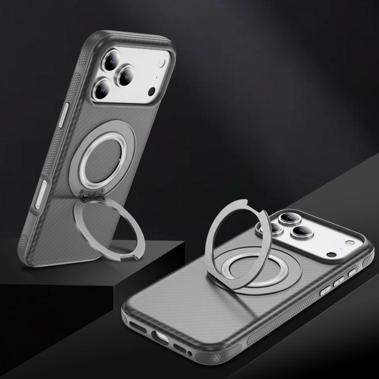 For iPhone 17 Pro Max Carbon Fiber Gear Holder C Type MagSafe Phone Case