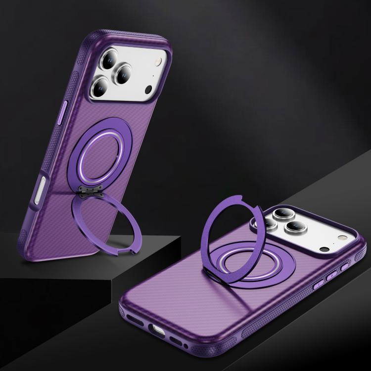 For iPhone 17 Pro Max Carbon Fiber Gear Holder C Type MagSafe Phone Case
