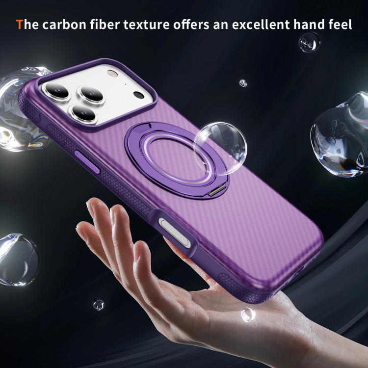 For iPhone 17 Pro Max Carbon Fiber Gear Holder C Type MagSafe Phone Case