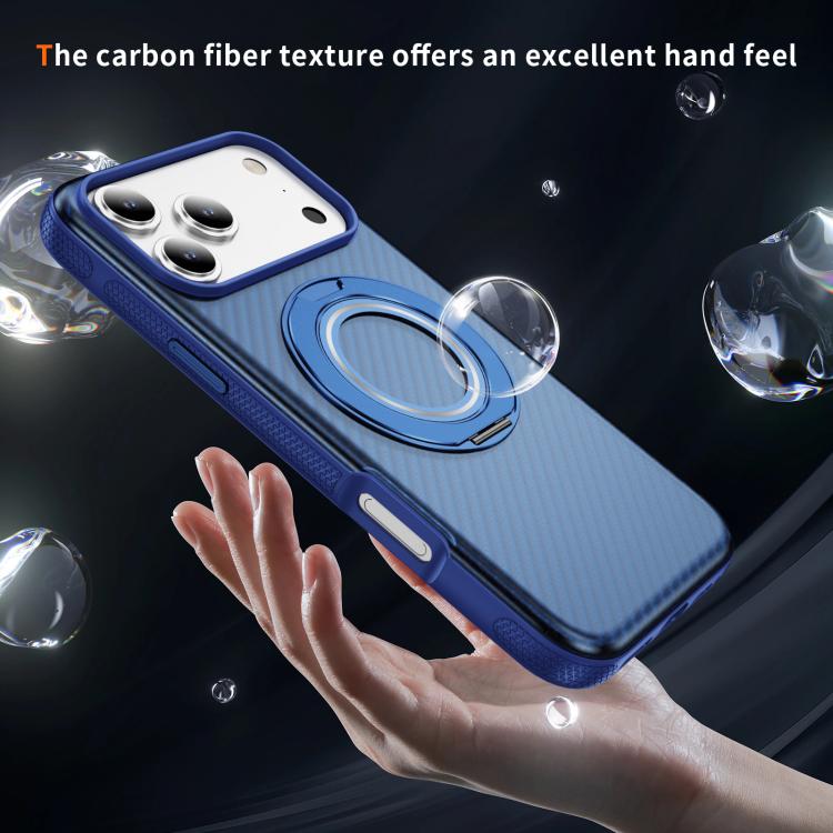 For iPhone 17 Pro Max Carbon Fiber Gear Holder C Type MagSafe Phone Case