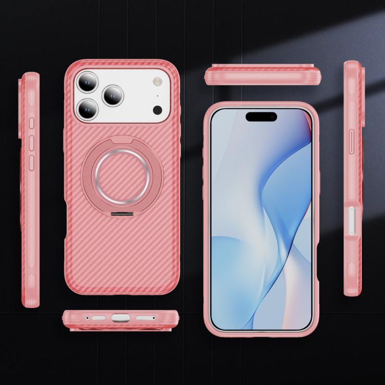 For iPhone 17 Pro Carbon Fiber Gear Holder C Type MagSafe Phone Case